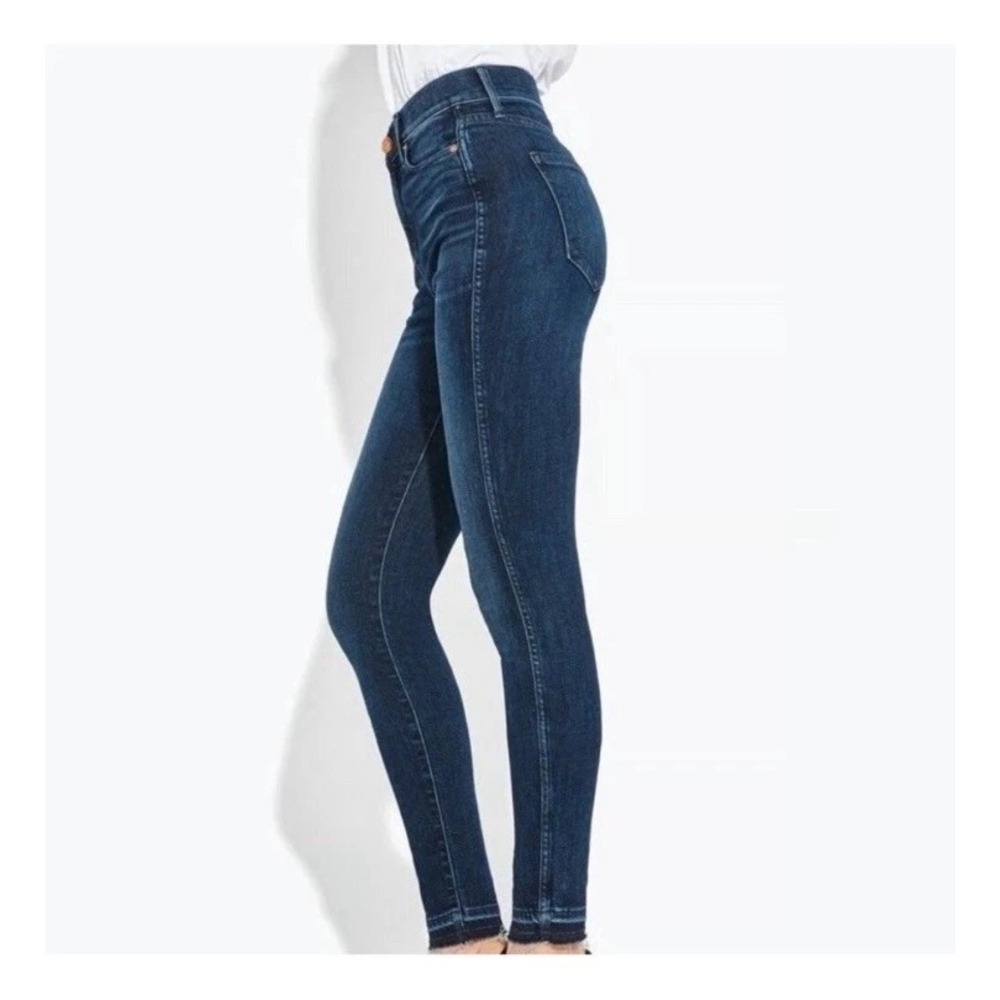 AYR The Riser High Rise Skinny Jeans‎ Medium Wash Raw Hem 29x30 E1623